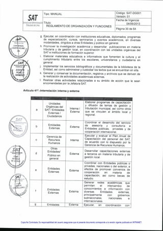 Copia No Controlada. Es responsabilidad del usuario asegurarse que el presente documento corresponde a la versión vigente publicada en INTRANET.
 
