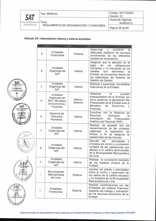 Copia No Controlada. Es responsabilidad del usuario asegurarse que el presente documento corresponde a la versión vigente publicada en INTRANET.
 