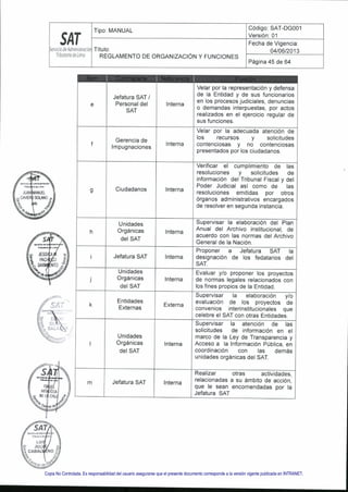 Copia No Controlada. Es responsabilidad del usuario asegurarse que el presente documento corresponde a la versión vigente publicada en INTRANET.
 