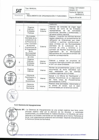 Copia No Controlada. Es responsabilidad del usuario asegurarse que el presente documento corresponde a la versión vigente publicada en INTRANET.
 