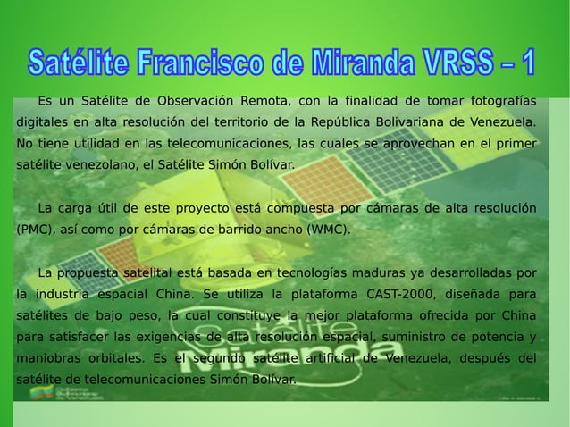 Satelite francisco de miranda. PPT Descarga Gratuita