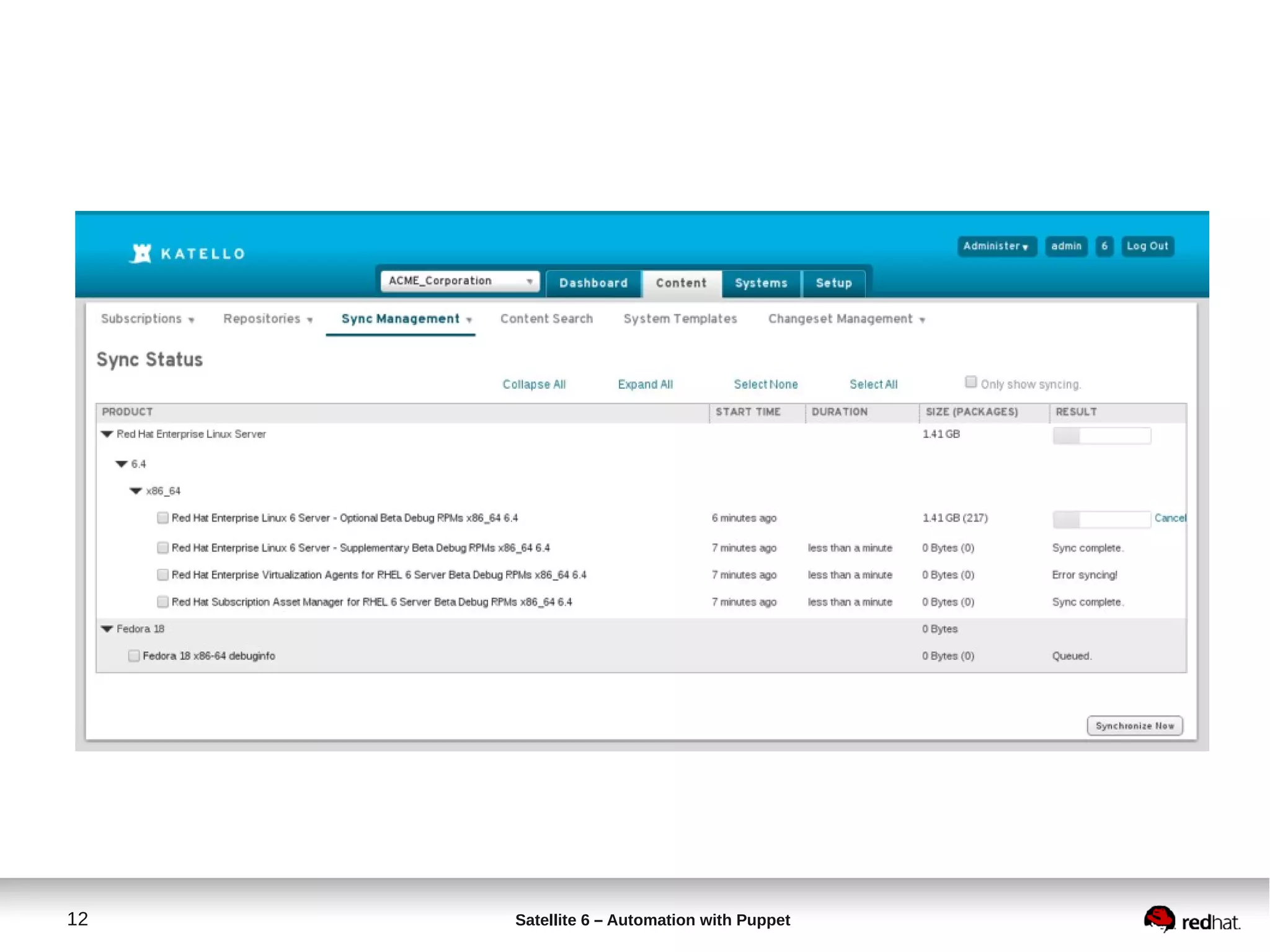 12 Satellite 6 – Automation with Puppet
 