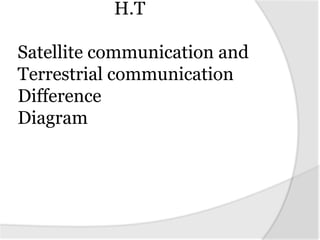 H.T
Satellite communication and
Terrestrial communication
Difference
Diagram
 