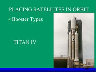 PLACING SATELLITES IN ORBIT
Booster Types
TITAN IV
 
