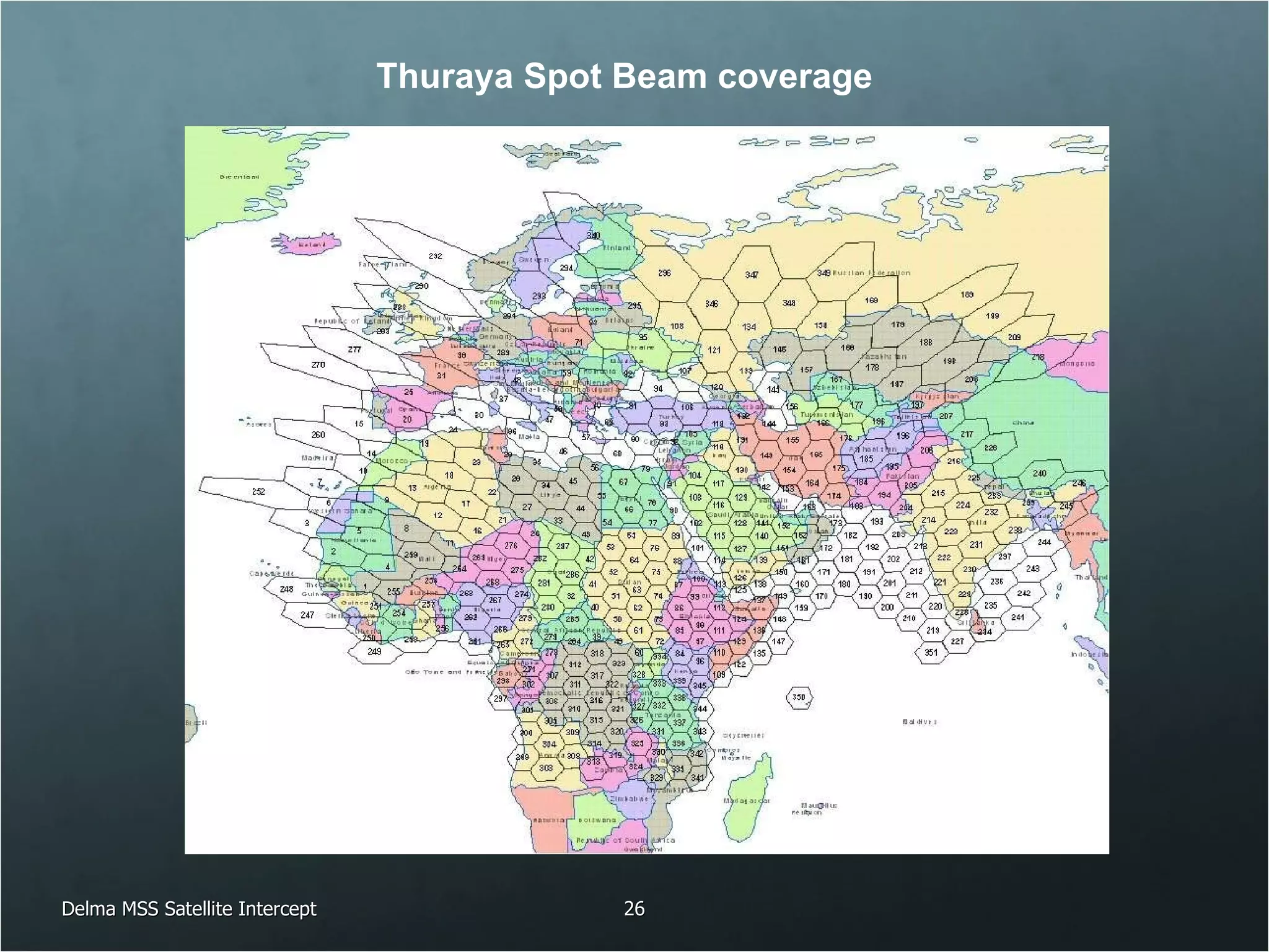 Delma MSS Satellite Intercept Thuraya Spot Beam coverage 