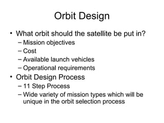Satellite orbit and constellation design | PPT
