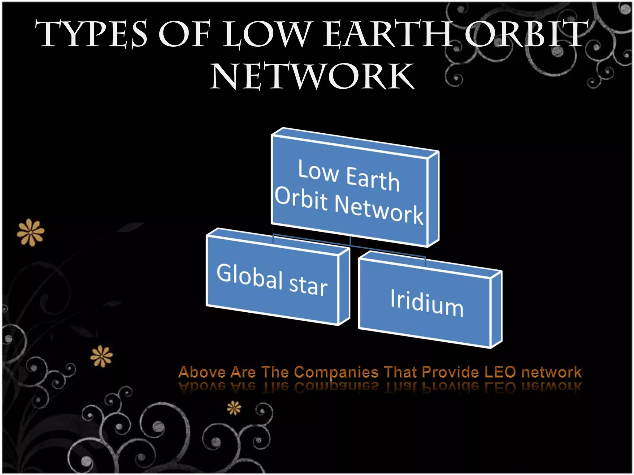 Types of low earth orbit
        network
 