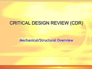 satellite system design in critical design review phase | PPT