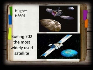 Hughes
  HS601




Boeing 702
 the most
widely used
  satellite
 