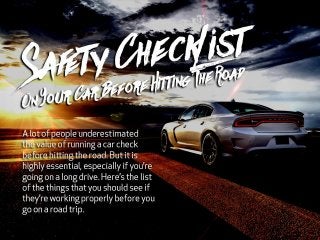 Safety Checklist On Your Car Before Hitting The Road