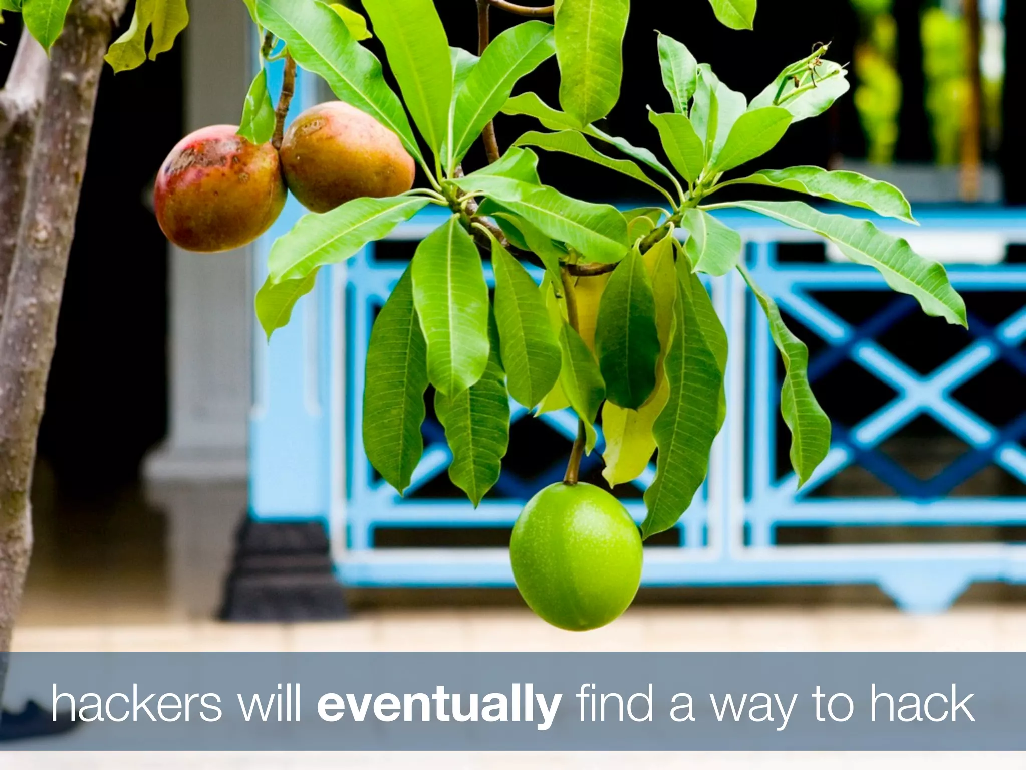 hackers will eventually find a way to hack
 