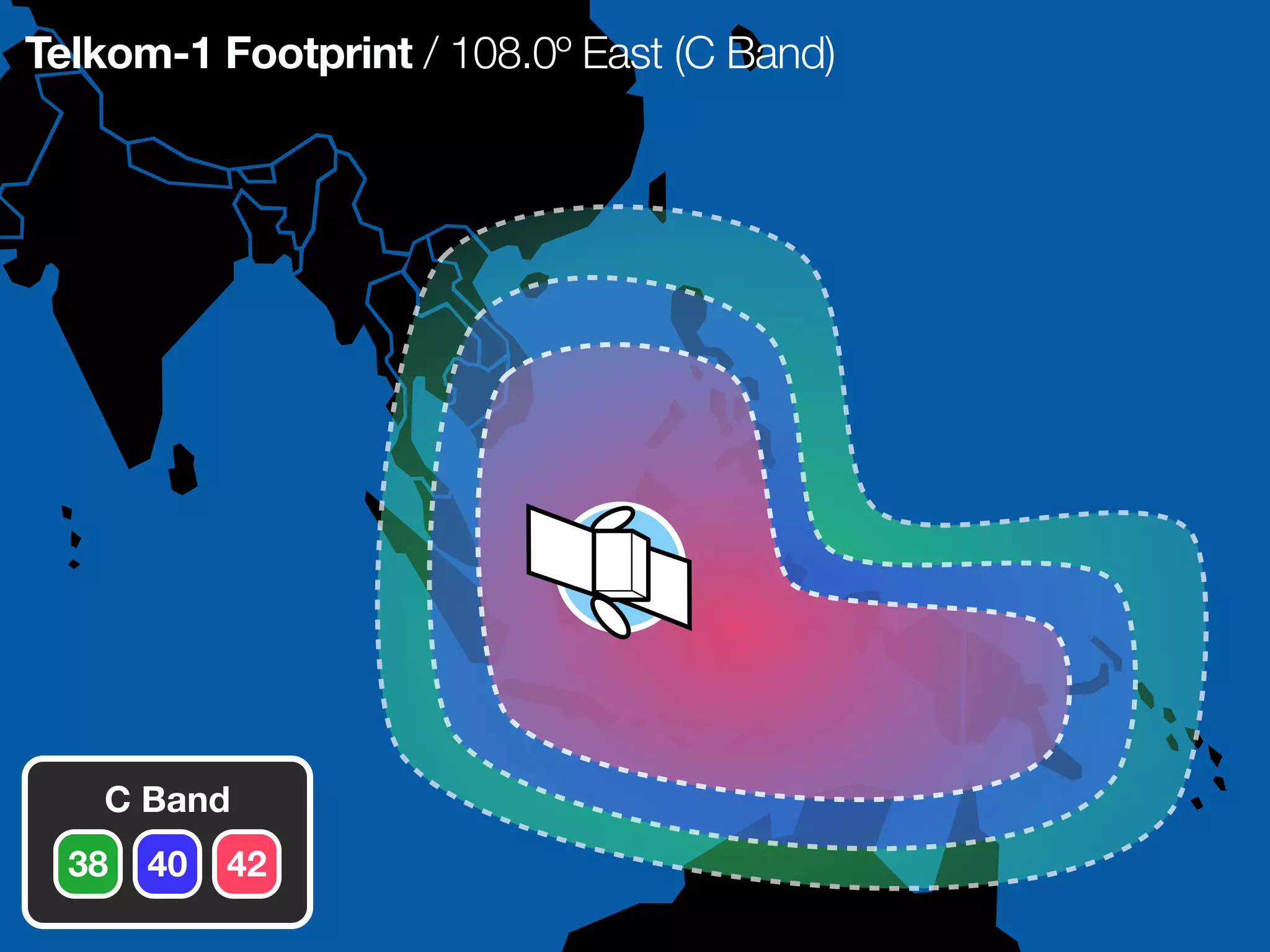 Telkom-1 Footprint / 108.0º East (C Band)




    C Band
  38   40   42
 