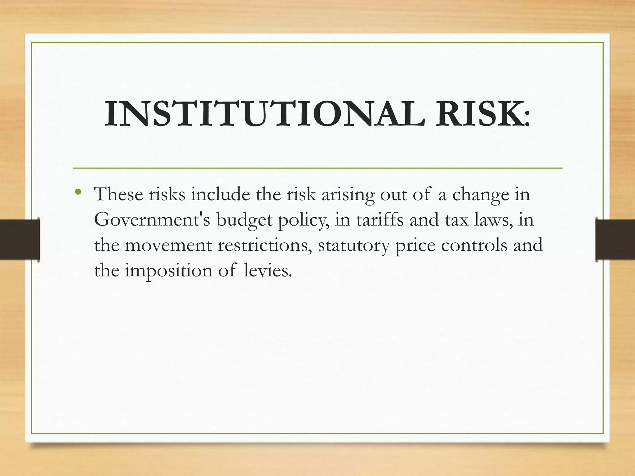 Government Policy Risks different risks in marketing | PPTX