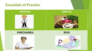 BHISHAK DRAVYA
PARICHARIKA ROGI
Essentials of Practice
 
