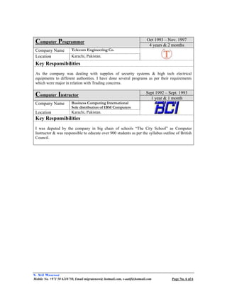 Atif Doc CV - S Atif Masroor - Document Control Manager / Specialist | PDF