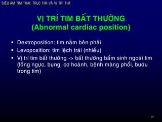 SIÊU ÂM TIM THAI: TRỤC TIM VÀ VỊ TRÍ TIM | PDF