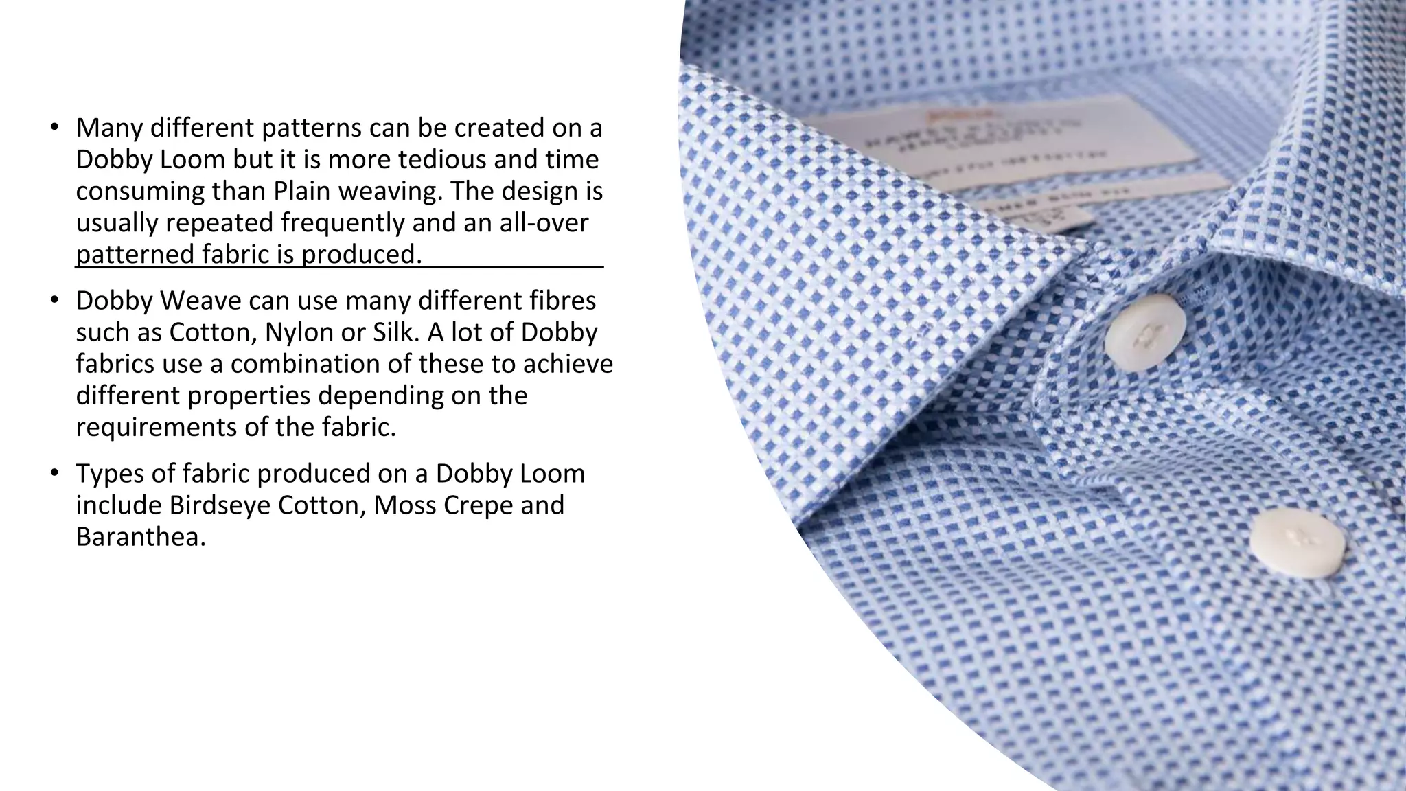 Weaving of Satin sateen and dobby | PPTX