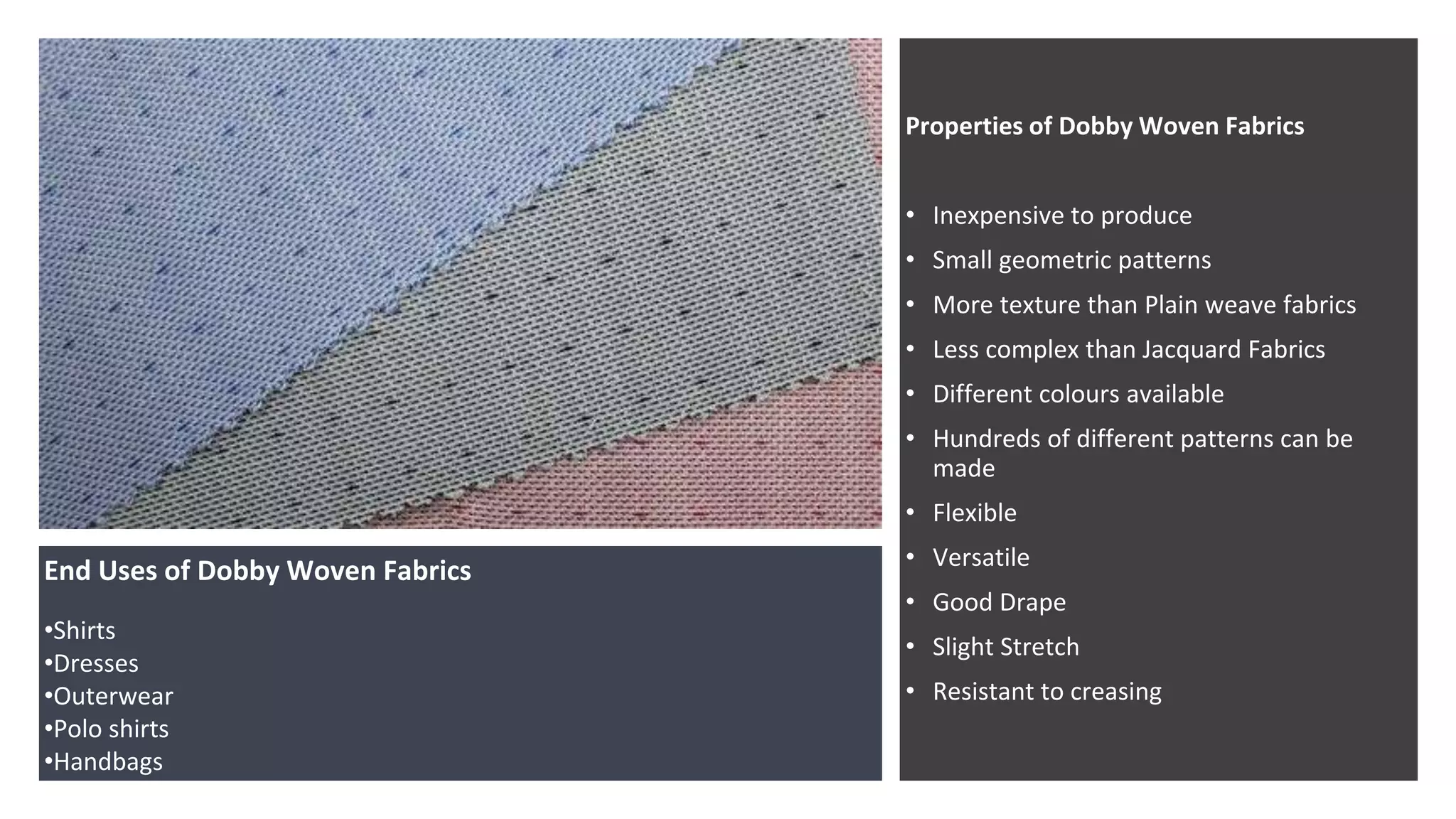 Weaving of Satin sateen and dobby | PPTX