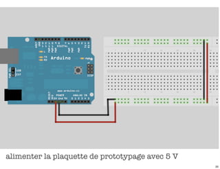 alimenter la plaquette de prototypage avec 5 V
                                                 20
 