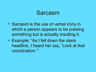 Sarasm Examples Satire Literary Terms | PPT