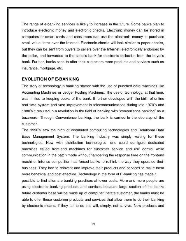 essay on e-banking in india Customer satisfaction and customer loyalt y in e-banking in india: the intricacies of relationship wwwiosrjournalsorg 7 | page. essay on e-banking in india Customer satisfaction and customer loyalt y in e-banking in india: the intricacies of relationship wwwiosrjournalsorg 7 | page.