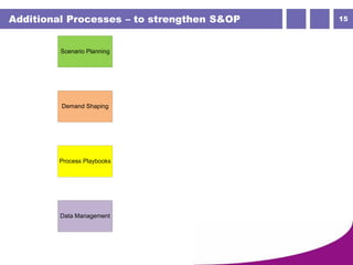 15Additional Processes – to strengthen S&OP
Scenario Planning
Process Playbooks
Demand Shaping
Data Management
 