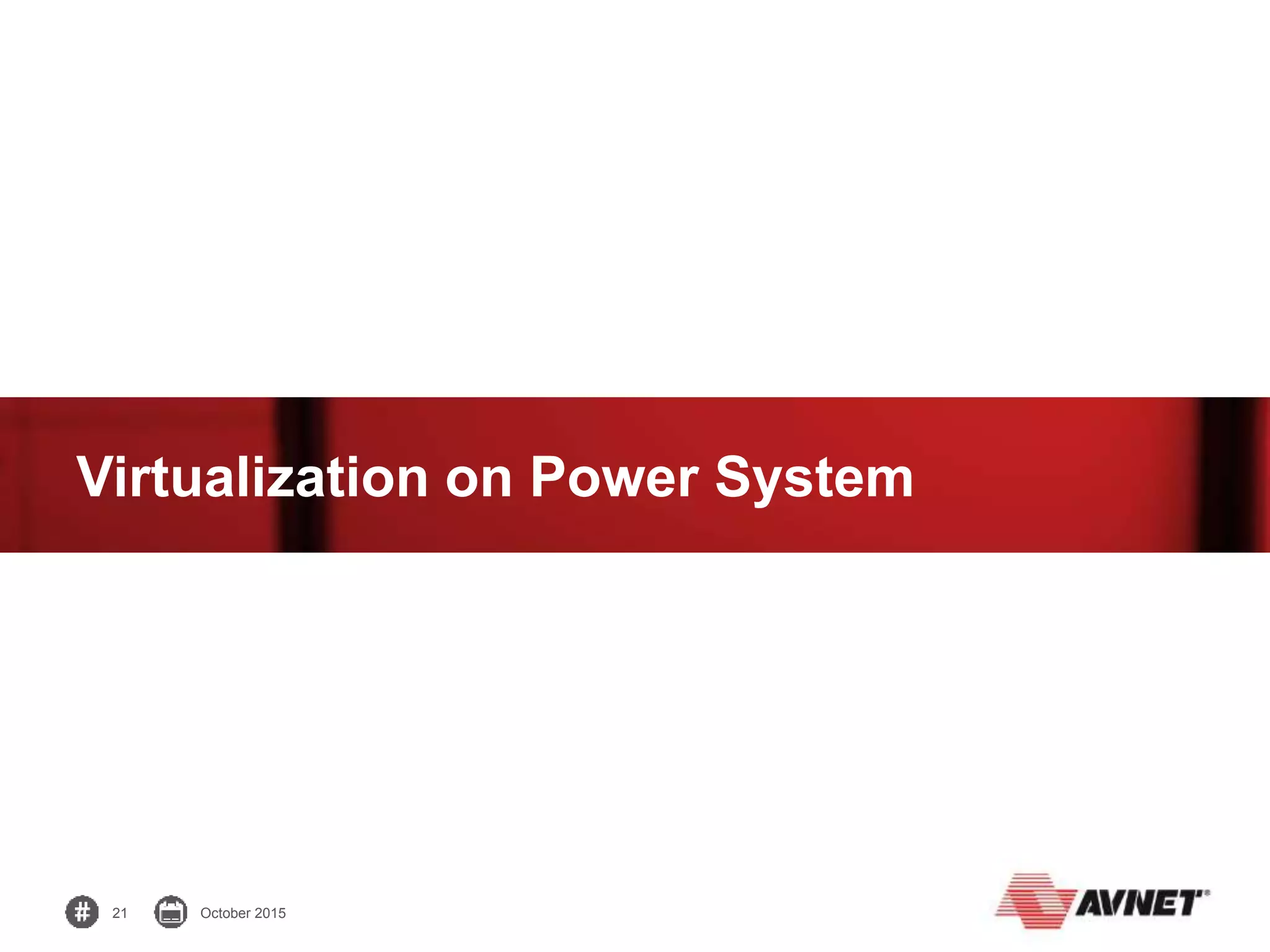 21 October 2015
Virtualization on Power System
 