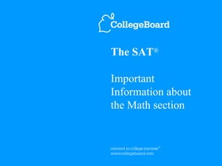 Sat math overview from college board | PPTX