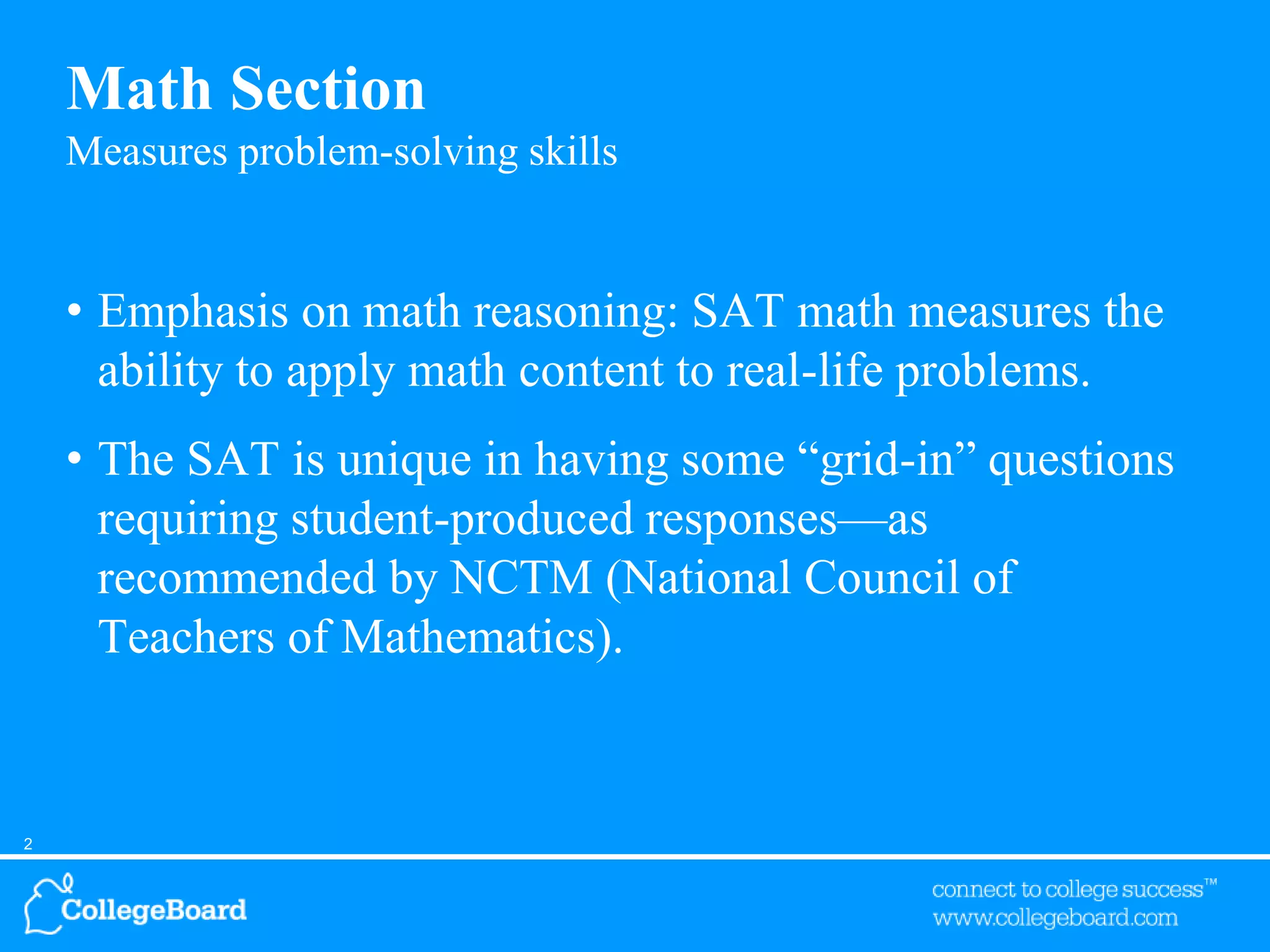 Sat math overview from college board | PPT