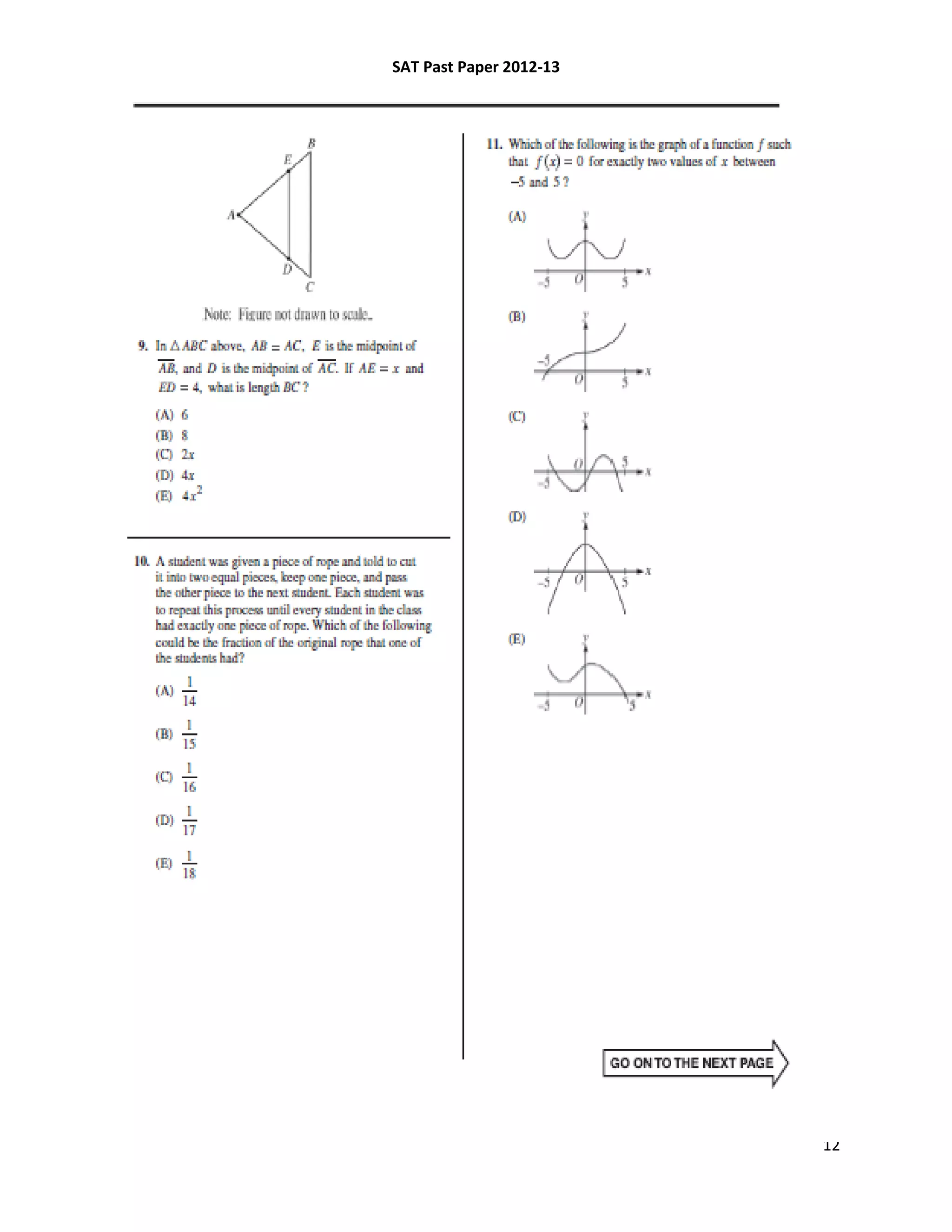 SAT Past Paper 2012-13
12