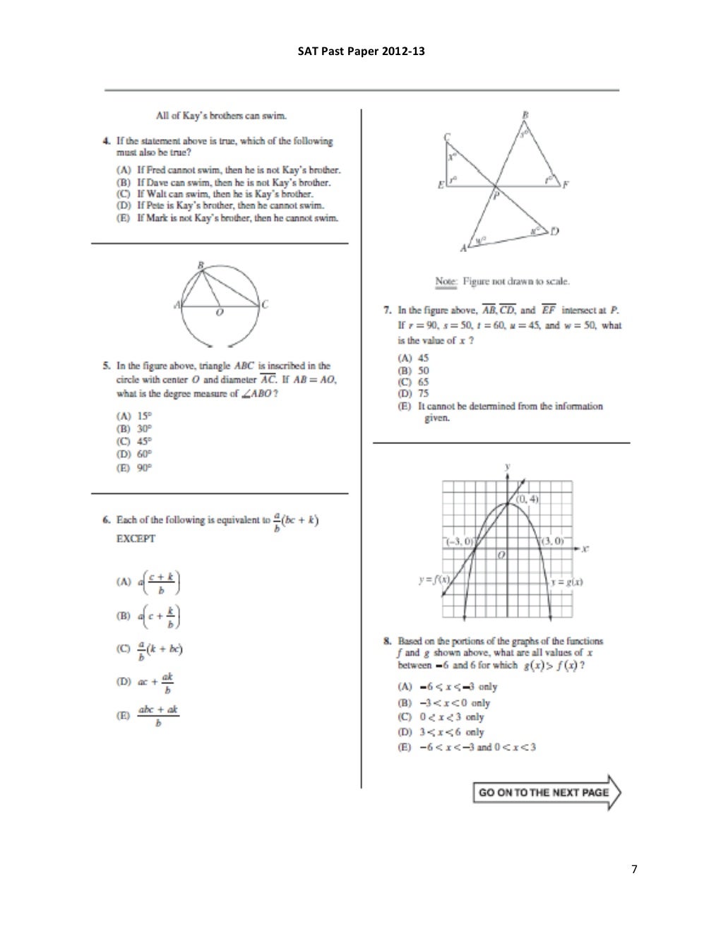 SAT past paper 2012 13 qp