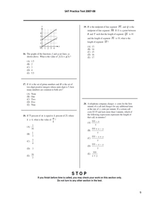 SAT practice test 2007 08 qp | PDF