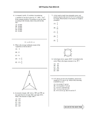 SAT practice test 2013 14 qp | PDF
