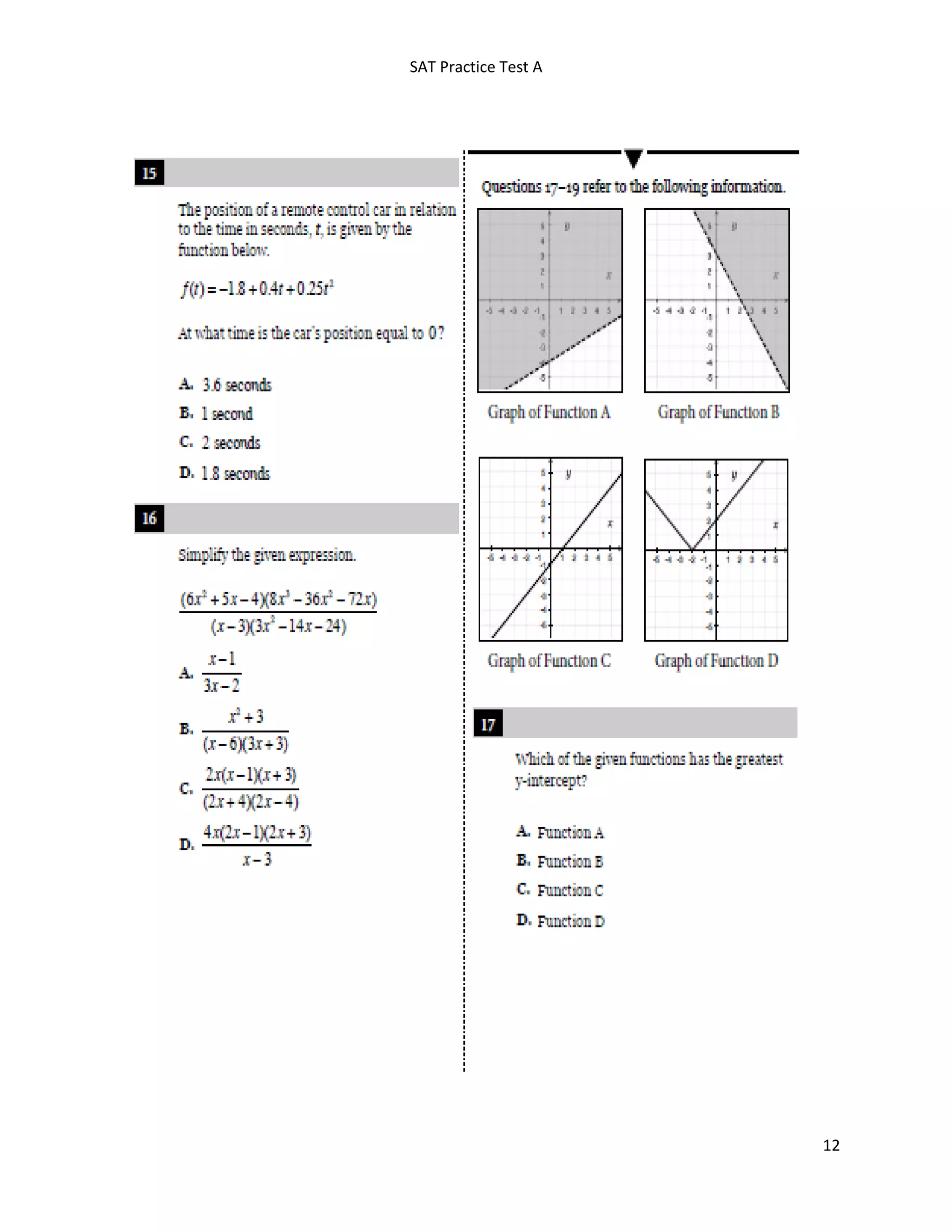 SAT Practice Test A
12