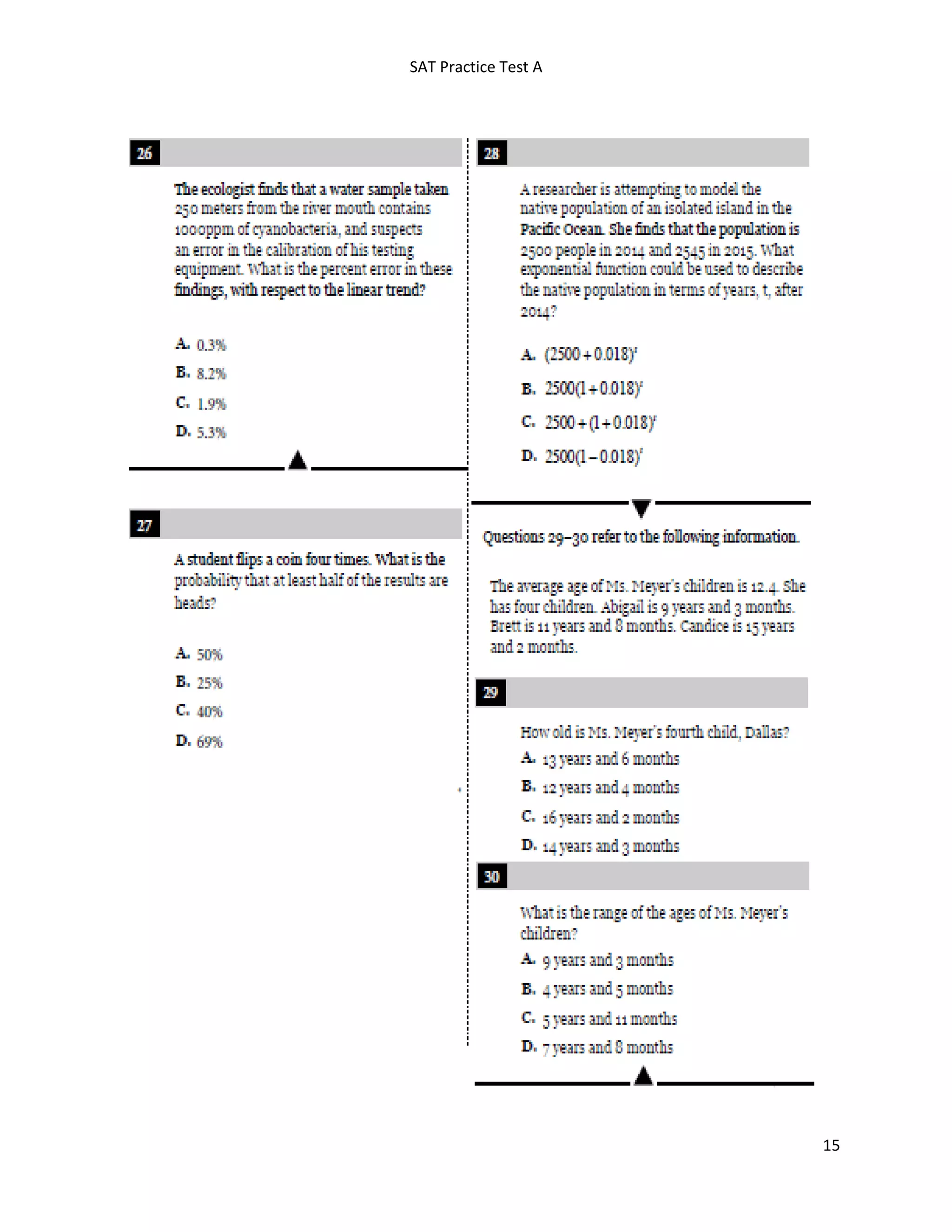 SAT Practice Test A
15