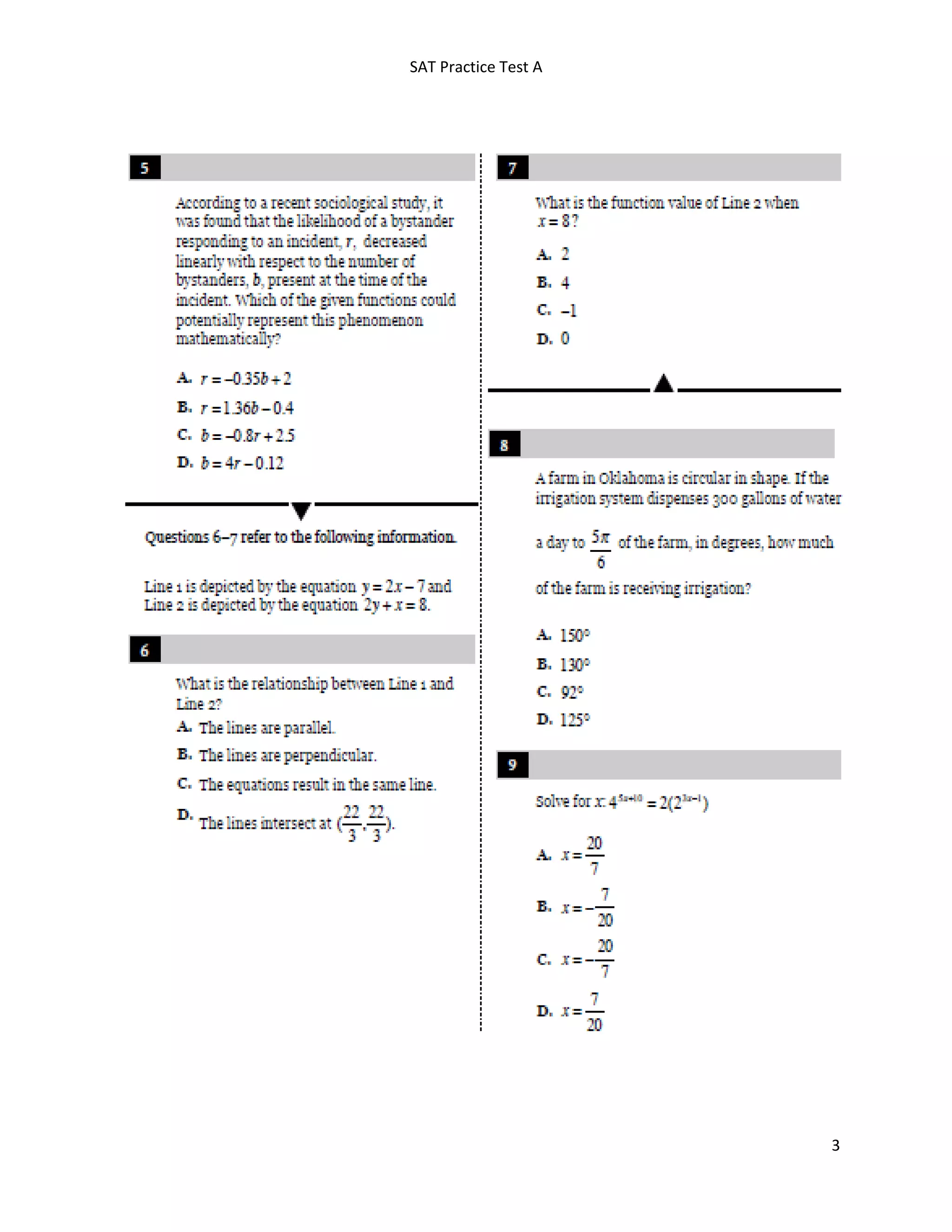 SAT Practice Test A
3