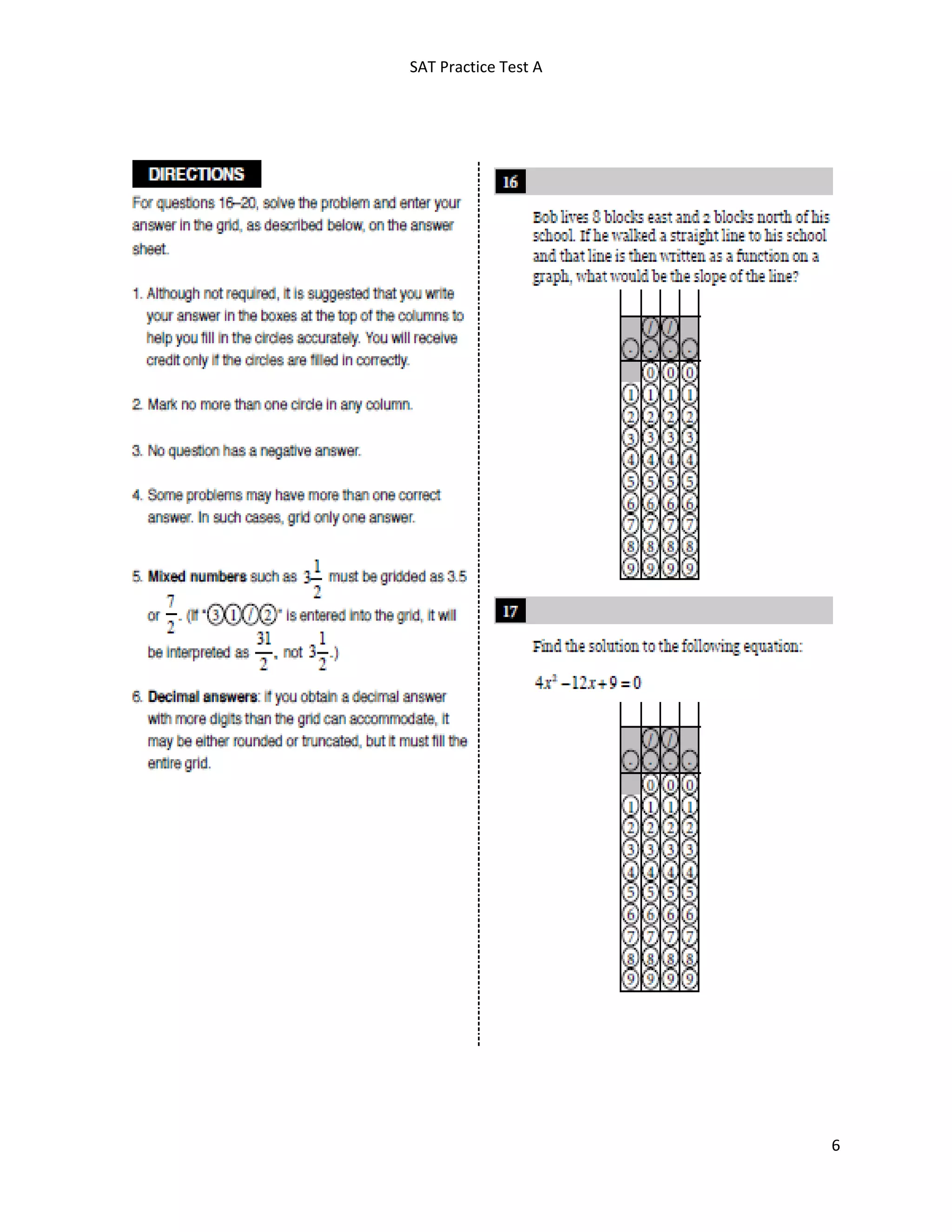SAT Practice Test A
6