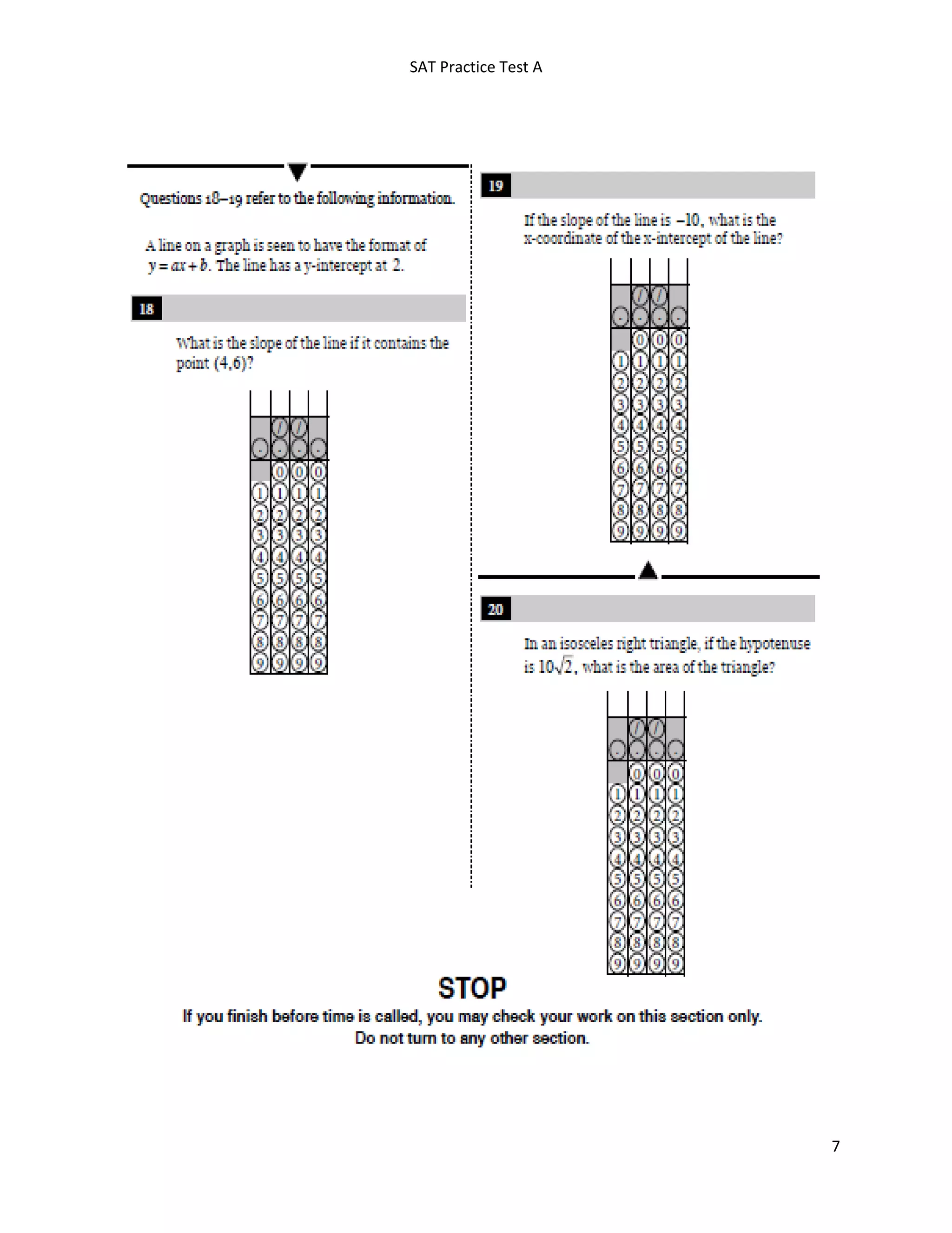 SAT Practice Test A
7