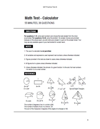 SAT practice test A | PDF