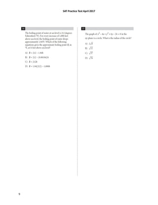 SAT Practice Test April 2017
9
 