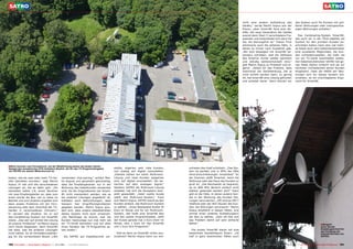 nicht eine andere Aufstellung des                 das System auch für Kunden mit grö-
                                                                                                                                                                                    Geräts,“ verrät Martin Kopca aus der              ßeren Wohnungen oder mehrgeschos-
                                                                                                                                                                                    Praxis, „aber SmartWi fand eine Ab-               sigen Wohnungen anbieten.“
                                                                                                                                                                                    hilfe: die neue Generation der Geräte
                                                                                                                                                                                    scannt beim Start 5 verschiedene Fre-               Das Cardsharing-System SmartWi,
                                                                                                                                                                                    quenzen und entscheidet sich dann für             das auch wir in der TELE-satellite als
                                                                                                                                                                                    die, die störungsfrei ist.“ Dieser Trick          System für den privaten Kunden be-
                                                                                                                                                                                    eliminierte auch die seltenen Fälle, in           schrieben haben, kann also viel mehr:
                                                                                                                                                                                    denen es immer noch Aussetzer gab.                es bietet auch dem Kabelnetzbetreiber
                                                                                                                                                                                    „Wir sind deswegen mit SmartWi be-                eine exzellente Möglichkeit, die Kun-
                                                                                                                                                                                    sonders zufrieden, weil die Software              den zufriedenzustellen, die mehr als
                                                                                                                                                                                    des Smartwi immer wieder optimiert                nur ein TV-Gerät anschließen wollen.
                                                                                                                                                                                    und ständig weiterentwickelt wird,“               Der Kabelnetzbetreiber SATRO hat ge-
                                                                                                                                                                                    gibt Martin Kopca zu Protokoll und er-            nau diese Option erkannt und sie zur
                                                                                                                                                                                    gänzt: „Selbst für das Problem, dass              höchsten Zufriedenheit seiner Kunden
                                                                                                                                                                                    manchmal die Sendeleistung, die ja                eingesetzt. Dass die Hälfte der Neu-
                                                                                                                                                                                    nicht erhöht werden kann, zu gering               kunden sich für dieses System ent-
                                                                                                                                                                                    ist, hat SmartWi eine Lösung gefunden             scheiden, ist ein unschlagbares Argu-
                                                                                                                                                                                    und arbeitet daran. Dann können wir               ment für SmartWi.




■ Blick hinunter vom Fernsehturm: auf der Waldlichtung stehen die beiden Uplink-
Spiegel des slowakischen DTH-Anbieters Skylink, der für das TV-Programmangebot                   stellte, zögerten sehr viele Kunden,     schieden den Kopf schütteln: „Das Sys-
von SATRO ein starker Mitkonkurrent ist.                                                         von analog auf digital umzustellen.      tem ist perfekt und in 95% der Fälle
                                                                                                 „Damals hatten wir keine Multiroom-      ohne Einschränkungen einsetzbar.“ An
bieten, wie sie zwei oder mehr TV-Ge-                  verwenden chip-pairing,“ erklärt Mar-     Lösung und viele Kunden weigerten        die Grenzen stößt Smartwi, wenn die
räte betreiben konnten,“ sagt Martin                   tin Kopca) und garantiert gleichzeitig,   sich, auf digital umzustellen. Sie be-   Wohnung oder das Haus des Kunden zu
Kopca. Er sah sich die verschiedenen                   dass die Empfangskarten nur in der        harrten auf dem analogen Signal.“        groß ist. „Die Reichweite ist begrenzt,
Lösungen an, die es dafür gibt. „Ein                   Wohnung des Kabelkunden einsetzbar        Seitdem SATRO die Multiroom-Lösung       da im 860 MHz Bereich einfach nicht
Hersteller bietet z.B. einen Receiver                  sind. Da die Originalkarten bei Smart-    anbietet, hat sich die Akzeptanz kom-    stärker gesendet werden darf.“ Dann
mit zwei Empfangsteilen an, aber zum                   Wi nicht manipuliert werden, wie es       plett gewandelt: „Jeder zweite Kunde     gibt es die Fälle, in denen andere Sen-
einen wurde die Box viel zu heiss im                   bei anderen Lösungen angedacht ist,       wählt das Multiroom-System,“ freut       der in der Wohnung des Kunden Stö-
Betrieb und zum anderen ergeben sich                   entfallen auch Befürchtungen, dass        sich Martin Kopca. SATRO macht es den    rungen verursachen. „Oft sind es DECT
dann wieder Probleme mit der Fern-                     Hackern hier Eingriffsmöglichkeiten       Kunden einfach, das Multiroom-System     Telefone oder der WiFi-Router des Kun-
steuerung oder dem Anschluß der TV-                    gegeben werden. Martin Kopca wun-         zu wählen. „Unser Basispaket kostet 39   den, die Störungen verursacht.“ Martin
Geräte in verschiedenen Zimmern.“                      dert sich, dass andere Kabelbetreiber     Euro im Monat und für ein Multiroom-     Kopca empfiehlt in diesen Fällen, erst
Er verwarf alle Ansätze, bis er auf                    dieses System nicht auch einsetzen.       System, das heißt eine SmartWi Box       einmal einen anderen Aufstellungsort
das Cardsharing System von SmartWi                     „Die Nachfrage ist enorm, weil die        und das zweite Programmpaket, zahlt      der Box zu wählen. „Sehr oft löst sich
stiess: „Das war auf einmal die Lösung                 Kunden heutzutage nun mal mehr als        der Kunde gerade mal 2 Euro mehr im      das Problem damit auf sehr einfache
all unserer Probleme!“ ist Martin Kopca                ein TV-Gerät betreiben und auf allen      Monat, also 1 Euro für das SmartWi       Weise.“                                                                                                               ■ Beispiel
noch heute begeistert, denn SmartWi                    ihren Geräten die TV-Programme se-        und 1 Euro fürs Programm.“                                                                                                                                      einer Sende/
hat alles, was die anderen Lösungen                    hen wollen.“                                                                         Die ersten SmartWi waren auf eine                                                                                    Empfangseinheit für
                                                                                                                                                                                                                                                                 den Empfang der
nicht hatten. Es ist herstellerunabhän-                                                            Gibt es denn an SmartWi nichts aus-    bestimmte Sendefrequnz fixiert. „Da                                                                                    Internet-Dienste von
gig für die verwendeten Boxen („Wir                      Als SATRO auf Digitaltechnik um-        zusetzen? Martin Kopca kann nur ent-     half in ganz bestimmten Fällen auch                                                                                    SATRO.


180 TELE-satellite — Global Digital TV Magazine — 10-1
                                                     1/201 — www.TELE-satellite.com
                                                         1                                                                                                                                          www.TELE-satellite.com — 10-1
                                                                                                                                                                                                                                1/201 — TELE-satellite — Global Digital TV Magazine
                                                                                                                                                                                                                                    1                                                 181
 