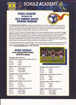 Sa try out schedule
