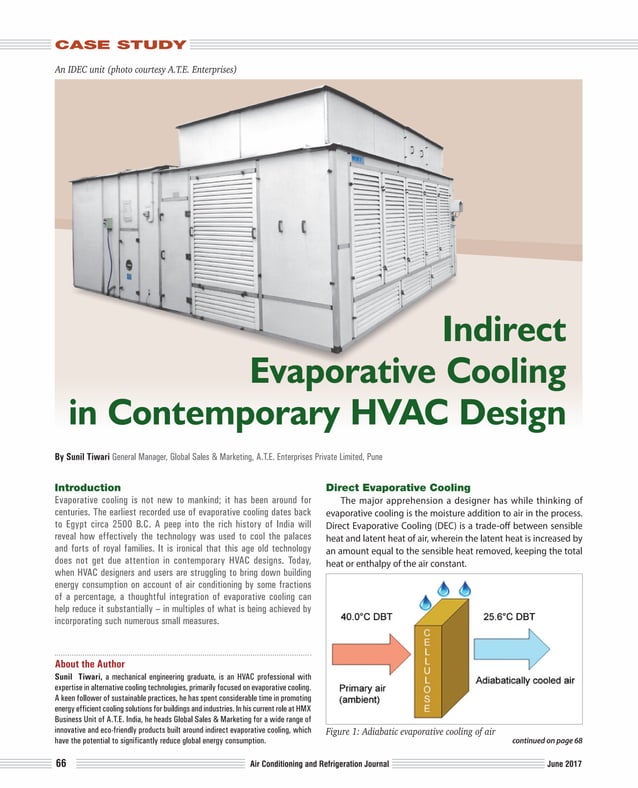Indirect evaporative cooling in contemporary HVAC design