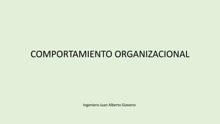 COMPORTAMIENTO ORGANIZACIONAL
Ingeniero Juan Alberto Giaveno
 