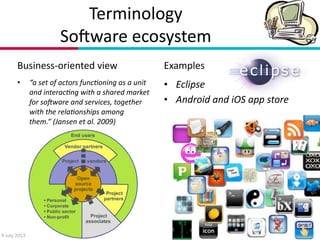 Studying Evolving Software Ecosystems Inspired by Ecological Models | PDF