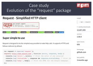Case study
Evolution of the “request” package
 