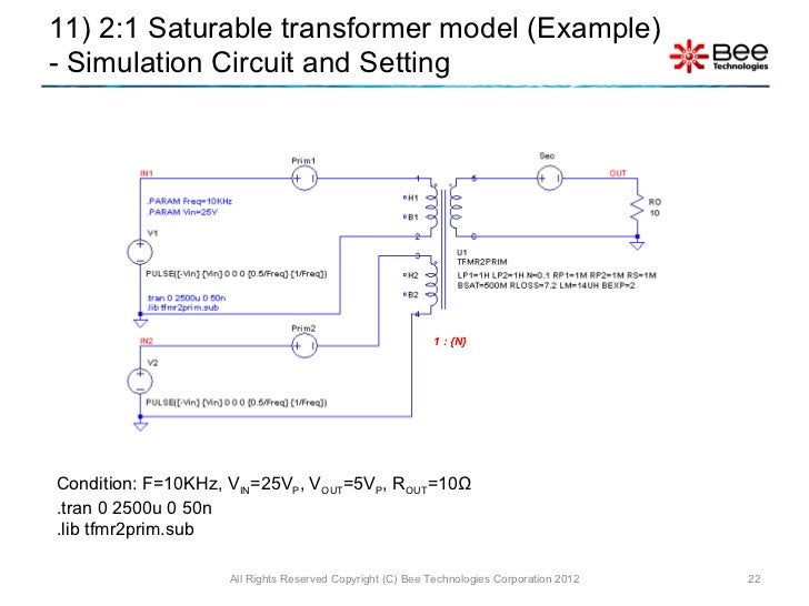 Simple Model of Transformer using LTspice