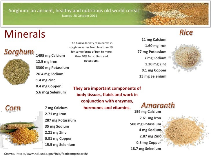 Sorghum:an ancient, nutritious and healthly old world cereal