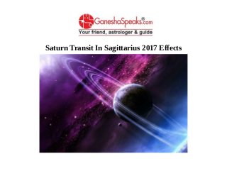 Saturn Transit In Sagittarius 2017 Effects
 