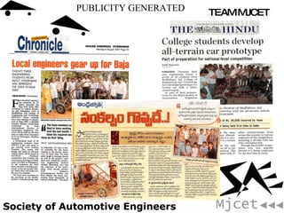 Society of Automotive Engineers PUBLICITY GENERATED 